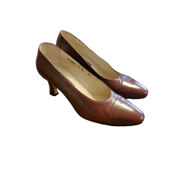 COLE Haan Closed Toe High Heel Leather Pumps Women's Size 8.5B Brown - Picture 1 of 5